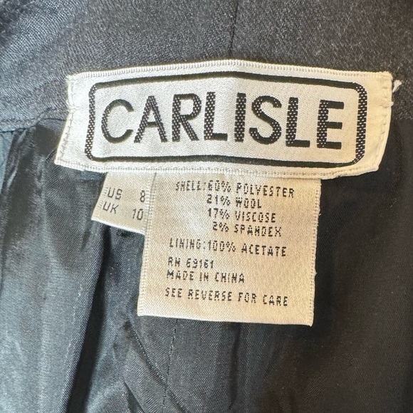 Carlisle Women's Sz 8 Wool Charcoal Grey Blend Straight Leg Dress Pants. - Picture 9 of 9